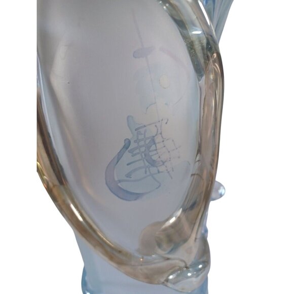 Ion Tamaian 15" Art Glass Vase Blue Frosted, Clear Gold  signed by the Artist - Picture 6 of 14